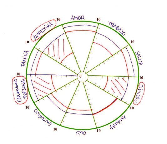 La rueda de la vida en Excel plantilla de la rueda de la vida